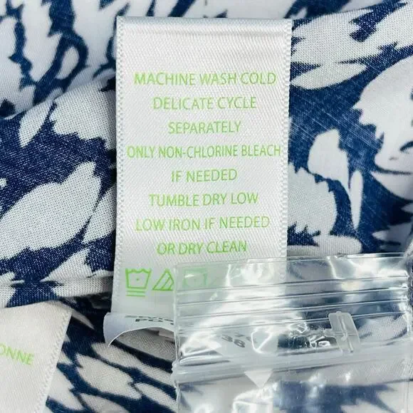 Lilly Pulitzer Sea View Peacock Button Down Shirt Size XL New White/Navy - Picture 7 of 9